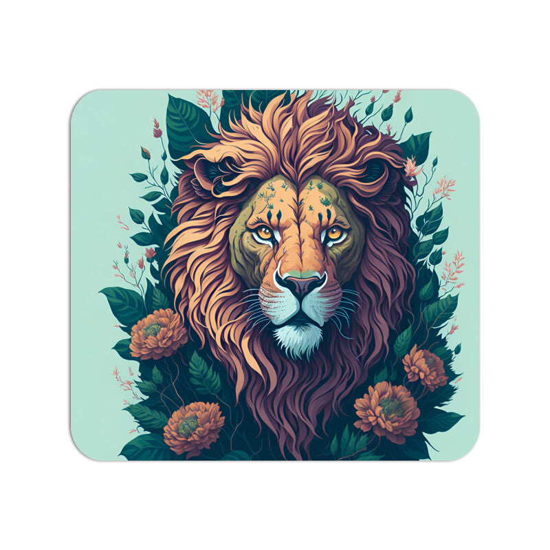 Floral Lion-Mouse Pad